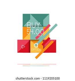Square option infographic banner. Data and information visualization, geometric design. Vector illustration