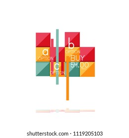 Banner gráfico de opción cuadrada. Visualización de datos e información, diseño geométrico. Ilustración del vector