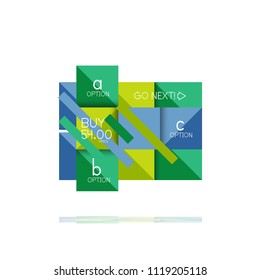 Banner gráfico de opción cuadrada. Visualización de datos e información, diseño geométrico. Ilustración del vector