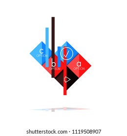 Square option infographic banner. Data and information visualization, geometric design. Vector illustration