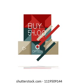 Square option infographic banner. Data and information visualization, geometric design. Vector illustration