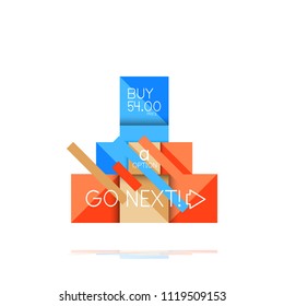 Square option infographic banner. Data and information visualization, geometric design. Vector illustration