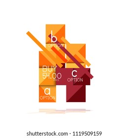 Square option infographic banner. Data and information visualization, geometric design. Vector illustration