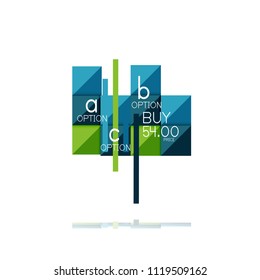 Square option infographic banner. Data and information visualization, geometric design. Vector illustration