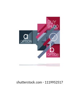 Square option infographic banner. Data and information visualization, geometric design. Vector illustration