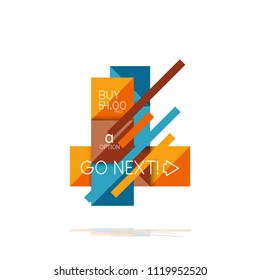 Square option infographic banner. Data and information visualization, geometric design. Vector illustration