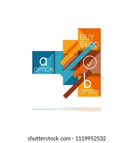 Square option infographic banner. Data and information visualization, geometric design. Vector illustration