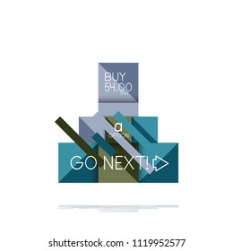 Square option infographic banner. Data and information visualization, geometric design. Vector illustration