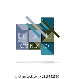 Banner gráfico de opción cuadrada. Visualización de datos e información, diseño geométrico. Ilustración del vector
