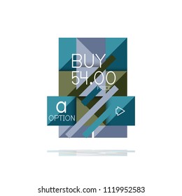 Square option infographic banner. Data and information visualization, geometric design. Vector illustration