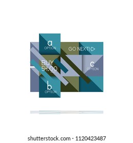 Square option infographic banner. Data and information visualization, geometric design. Vector illustration