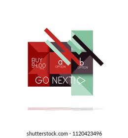 Square option infographic banner. Data and information visualization, geometric design. Vector illustration