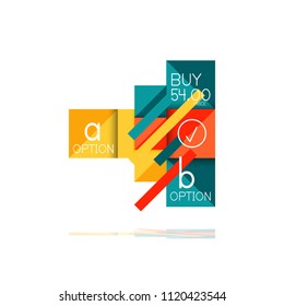 Square option infographic banner. Data and information visualization, geometric design. Vector illustration