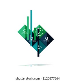 Square option infographic banner. Data and information visualization, geometric design. Vector illustration