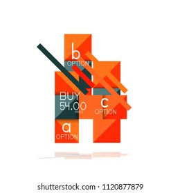 Square option infographic banner. Data and information visualization, geometric design. Vector illustration