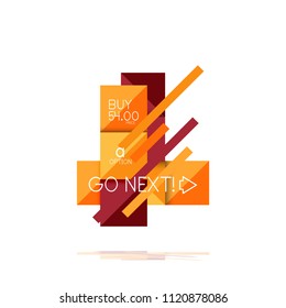 Banner gráfico de opción cuadrada. Visualización de datos e información, diseño geométrico. Ilustración del vector