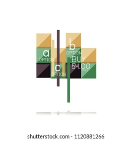 Square option infographic banner. Data and information visualization, geometric design. Vector illustration