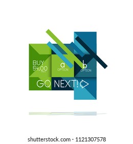 Banner gráfico de opción cuadrada. Visualización de datos e información, diseño geométrico. Ilustración del vector