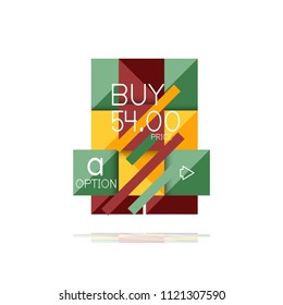 Square option infographic banner. Data and information visualization, geometric design. Vector illustration