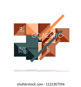 Banner gráfico de opción cuadrada. Visualización de datos e información, diseño geométrico. Ilustración del vector