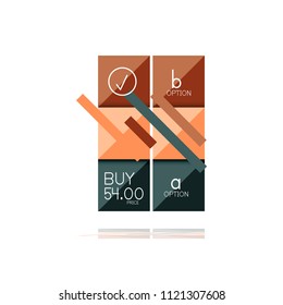 Square option infographic banner. Data and information visualization, geometric design. Vector illustration