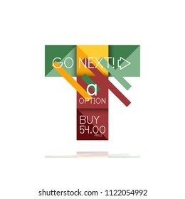 Square option infographic banner. Data and information visualization, geometric design. Vector illustration