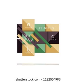 Square option infographic banner. Data and information visualization, geometric design. Vector illustration