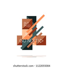 Square option infographic banner. Data and information visualization, geometric design. Vector illustration