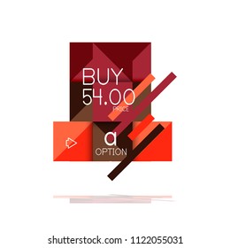 Square option infographic banner. Data and information visualization, geometric design. Vector illustration