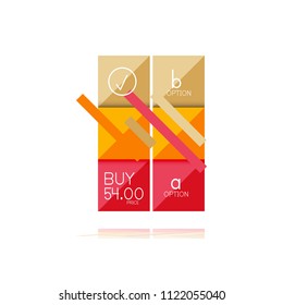 Square option infographic banner. Data and information visualization, geometric design. Vector illustration