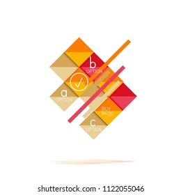 Square option infographic banner. Data and information visualization, geometric design. Vector illustration