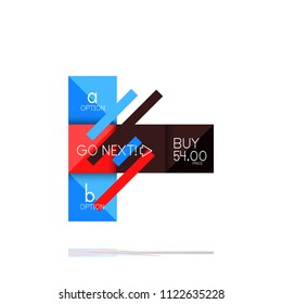 Square option infographic banner. Data and information visualization, geometric design. Vector illustration