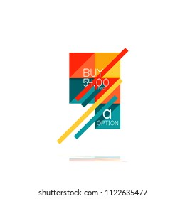 Square option infographic banner. Data and information visualization, geometric design. Vector illustration