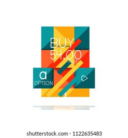 Square option infographic banner. Data and information visualization, geometric design. Vector illustration