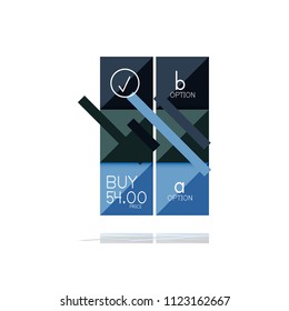 Square option infographic banner. Data and information visualization, geometric design. Vector illustration