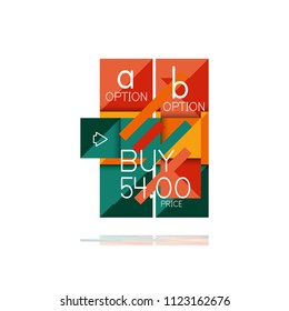 Square option infographic banner. Data and information visualization, geometric design. Vector illustration