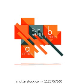 Square option infographic banner. Data and information visualization, geometric design. Vector illustration