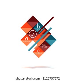Square option infographic banner. Data and information visualization, geometric design. Vector illustration