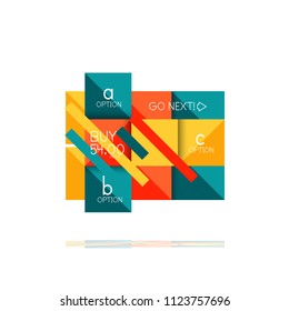Square option infographic banner. Data and information visualization, geometric design. Vector illustration