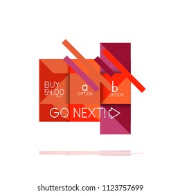 Square option infographic banner. Data and information visualization, geometric design. Vector illustration