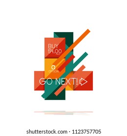 Square option infographic banner. Data and information visualization, geometric design. Vector illustration