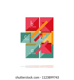 Square option infographic banner. Data and information visualization, geometric design. Vector illustration