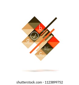 Square option infographic banner. Data and information visualization, geometric design. Vector illustration