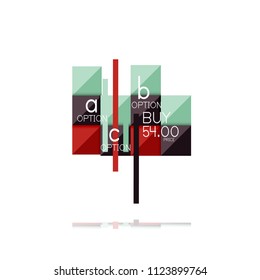 Square option infographic banner. Data and information visualization, geometric design. Vector illustration