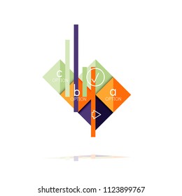 Square option infographic banner. Data and information visualization, geometric design. Vector illustration