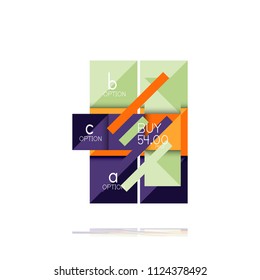 Square option infographic banner. Data and information visualization, geometric design. Vector illustration