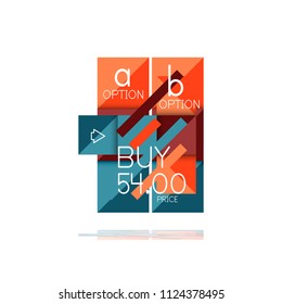 Square option infographic banner. Data and information visualization, geometric design. Vector illustration