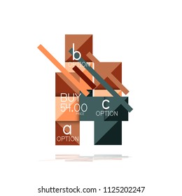 Square option infographic banner. Data and information visualization, geometric design. Vector illustration