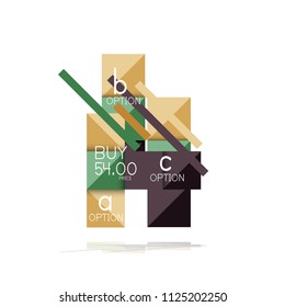 Banner gráfico de opción cuadrada. Visualización de datos e información, diseño geométrico. Ilustración del vector