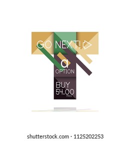 Square option infographic banner. Data and information visualization, geometric design. Vector illustration